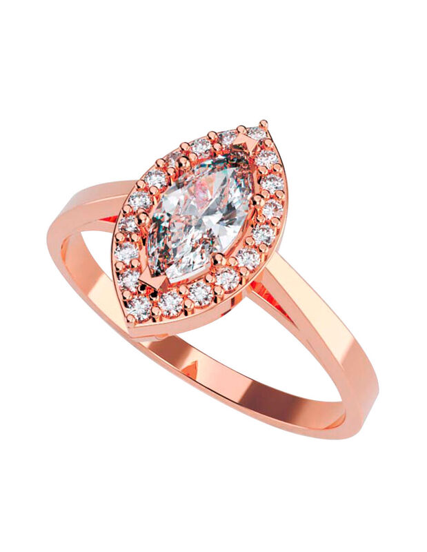 Anillo de Compromiso en Oro de 10K con Circonia... image number null