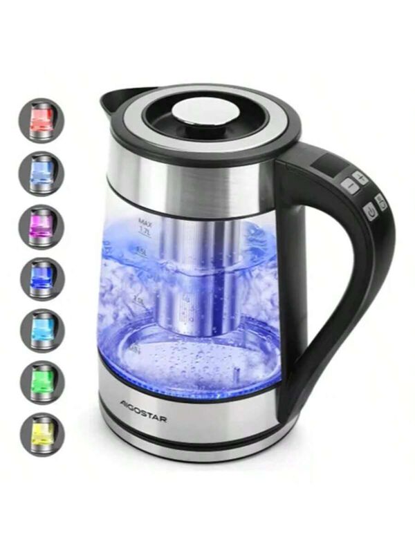 Tetera El&eacute;ctrica De Vidrio Con Infusor 1.7l 120... image number null