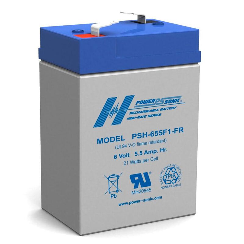 POWER SONIC AGM PSH-655 F1 FR 6V 5.5AH DE RESPA... image number null