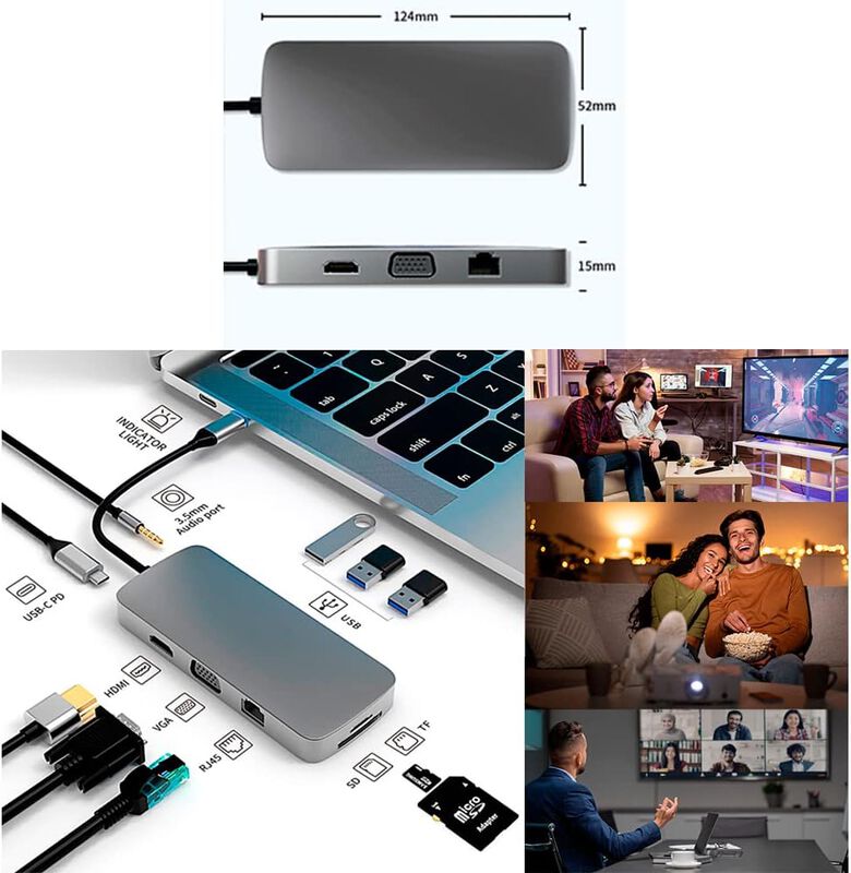 HUB Estaci&oacute;n de acolpamiento USB C 10 en 1 image number null