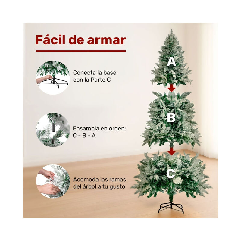 Arbol Navidad Nevado Premium 1.9m Pino Escarcha... image number null
