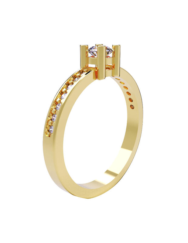 Anillo de Compromiso en Oro de 10K con Circonia... image number null