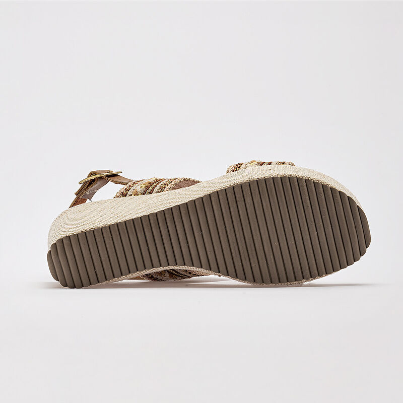 Moramora sandalia cu&ntilde;a para mujer camel beige o... image number null