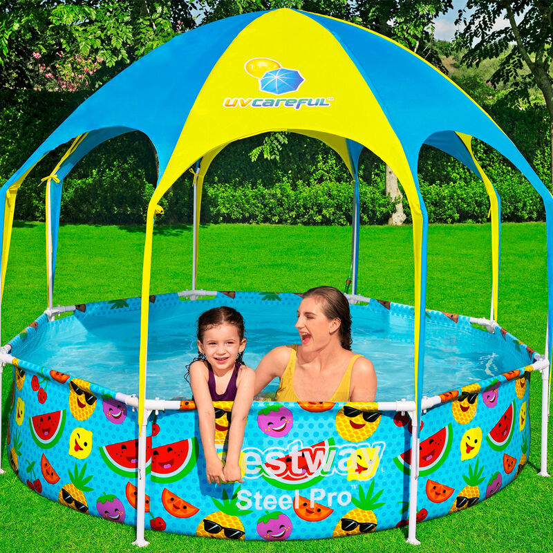 Alberca R&iacute;gida Redonda con Toldo 2.44X51cm Deco... image number null