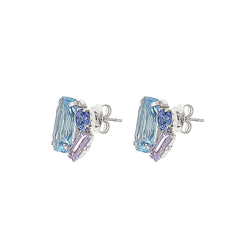 Aretes De Plata 925 Con Zirconias De Colores image number null