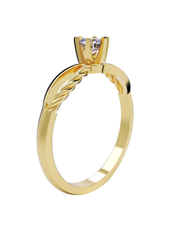 Anillo de Compromiso en Oro de 14K con Circonia... image number null
