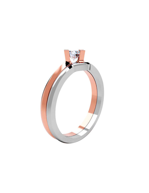 Anillo de Compromiso en Oro de 14K con Circonia... image number null