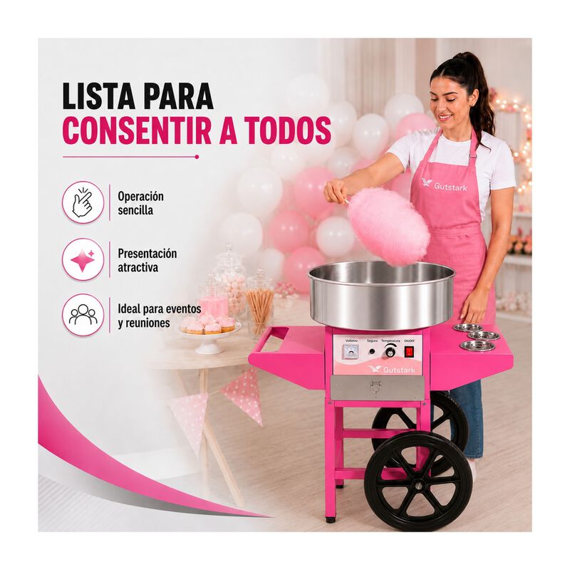 M&aacute;quina para Algod&oacute;n de Az&uacute;car Comercial Ruedas... image number null