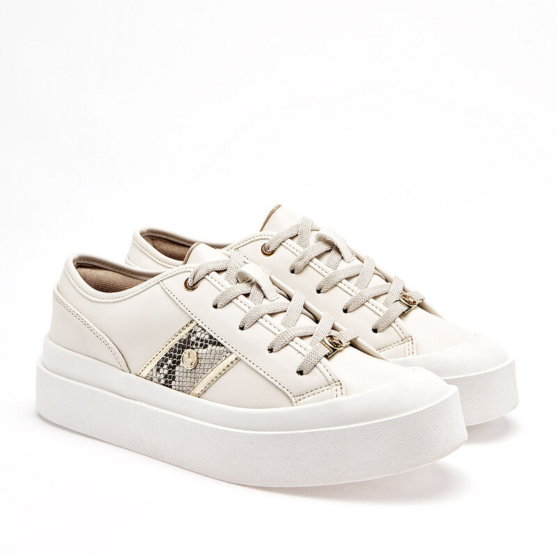 Ferrioni Tenis urbano para mujer blanco dorado image number null