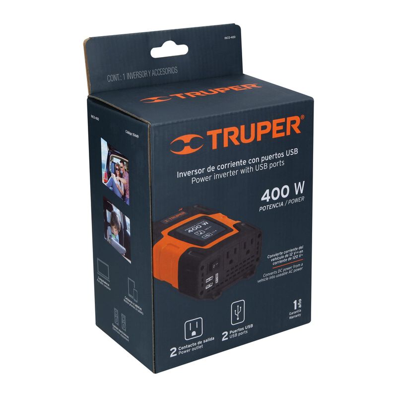 Inversor de Corriente 400 W Truper image number null