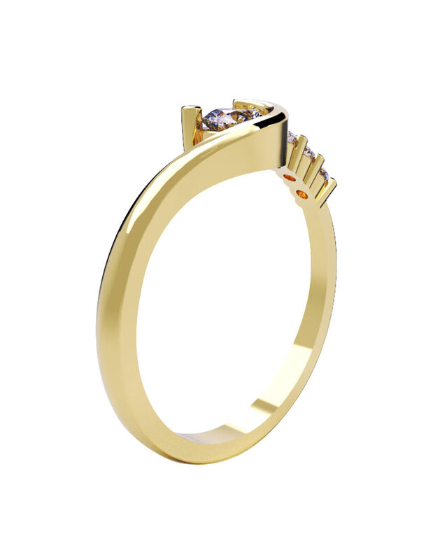 Anillo de Compromiso en Oro de 10K con Circonia... image number null