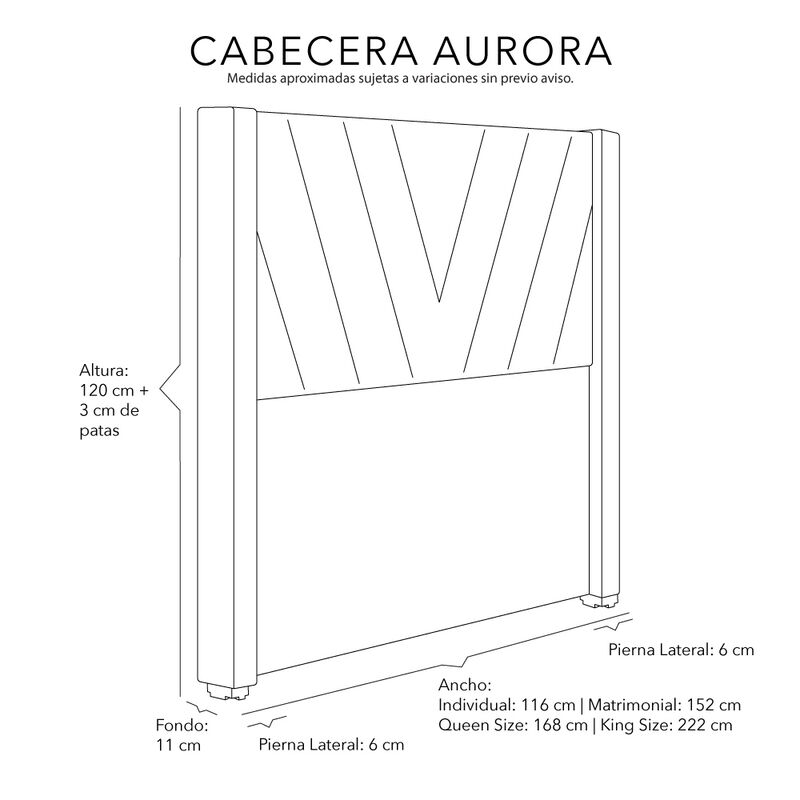 Cabecera Matrimonial Dicasa Aurora Negro image number null