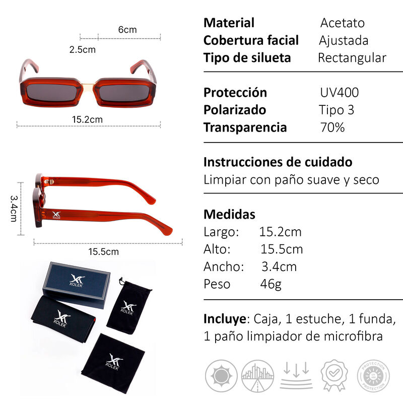 Lentes De Sol Xolek 105 Moda Met&aacute;lico Retro Uv ... image number null