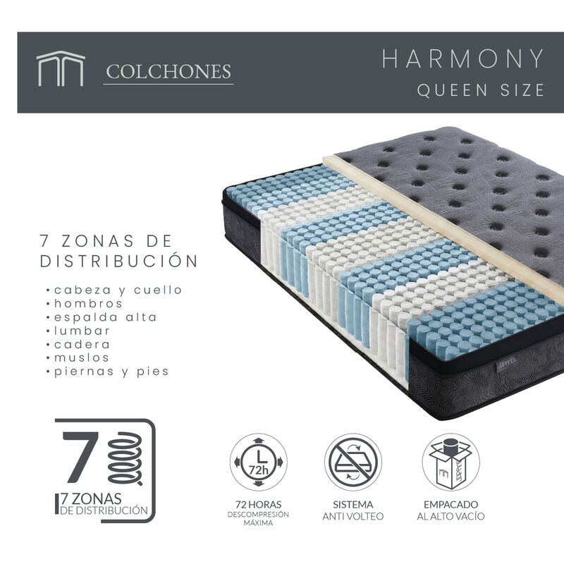 Colch&oacute;n Queen Size Japandi Harmony Memory Foam ... image number null