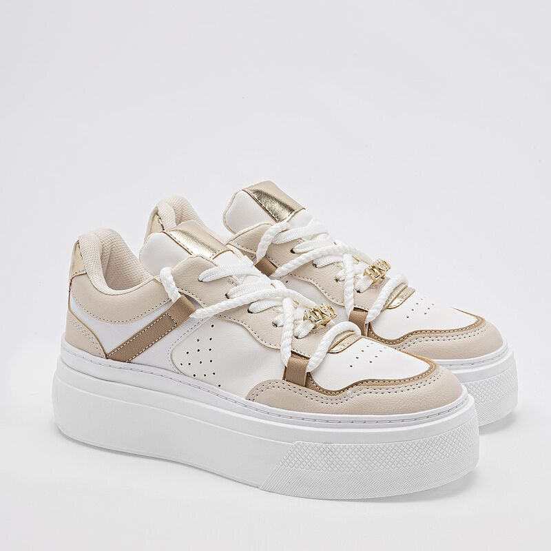 Moramora Tenis urbano para mujer blanco latte o... image number null