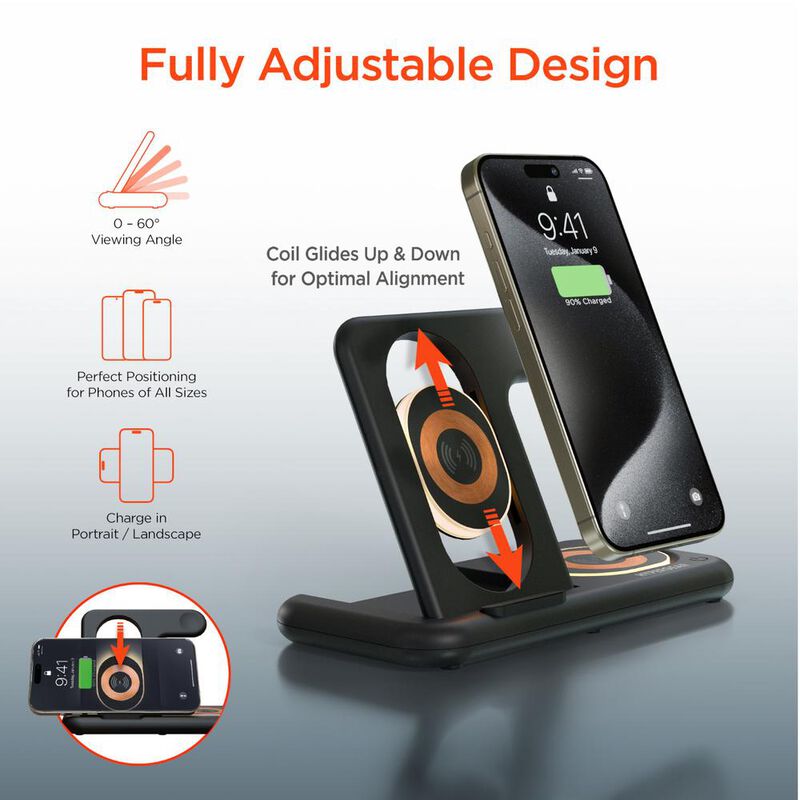 Cargador Base Inal&aacute;mbrica 4 en 1 de 15W Hyperge... image number null