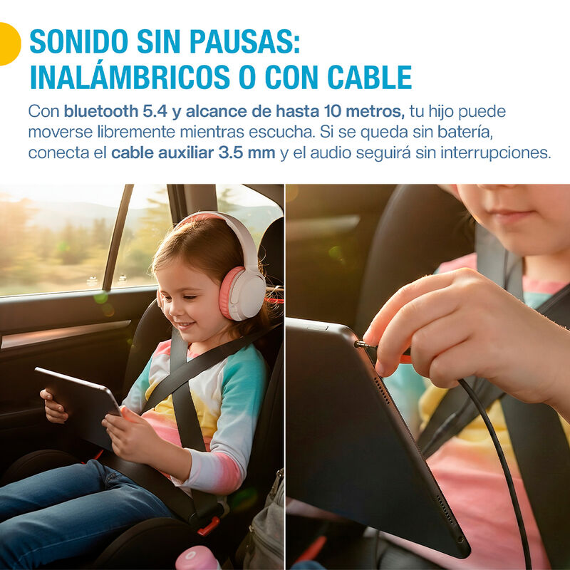 Aud&iacute;fonos Inal&aacute;mbricos para Ni&ntilde;os, Diadema con ... image number null