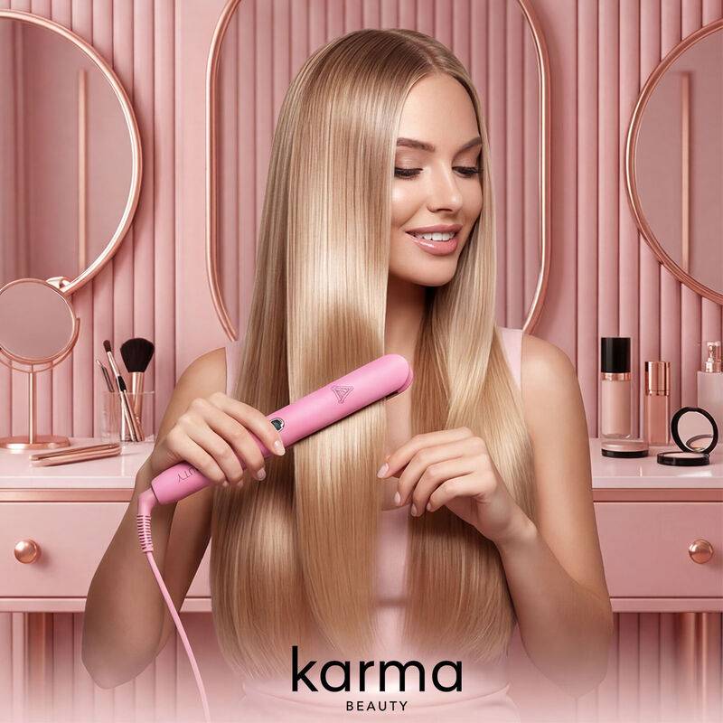 Plancha Karma Beauty De Titanio I&oacute;nica Rosa Con... image number null