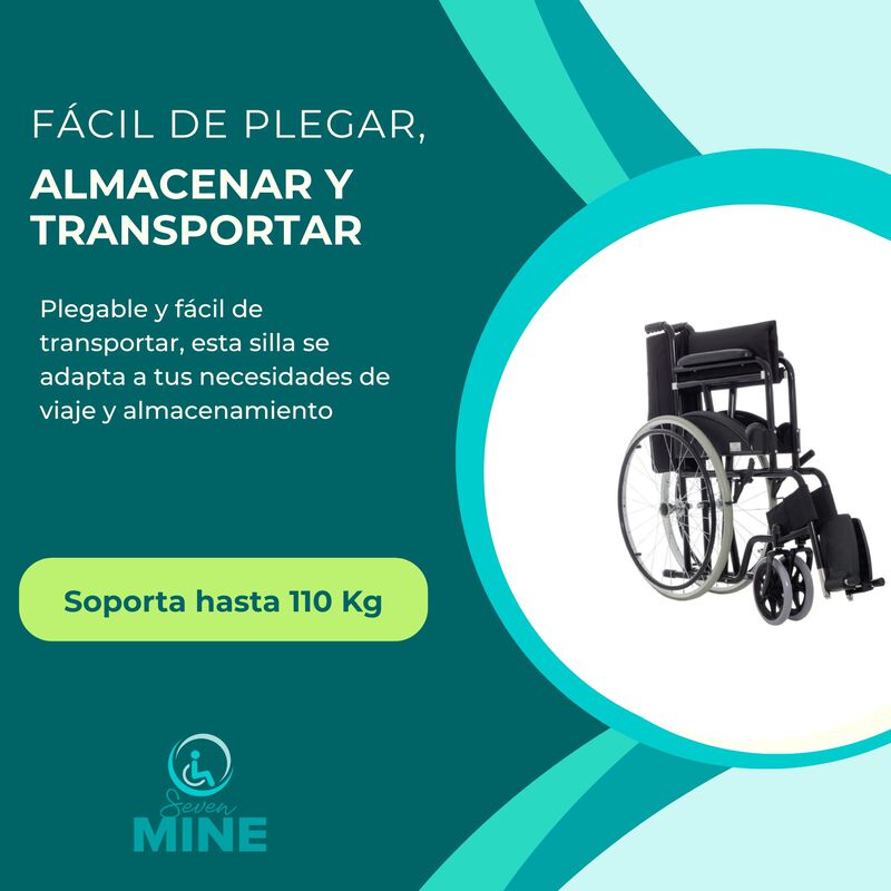 Silla de Ruedas Todo Terreno Plegable con Cintu... image number null