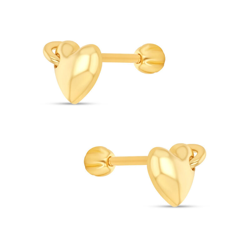 Broqueles Coraz&oacute;n Oro Amarillo 10k Luz | Joyer&iacute;... image number null
