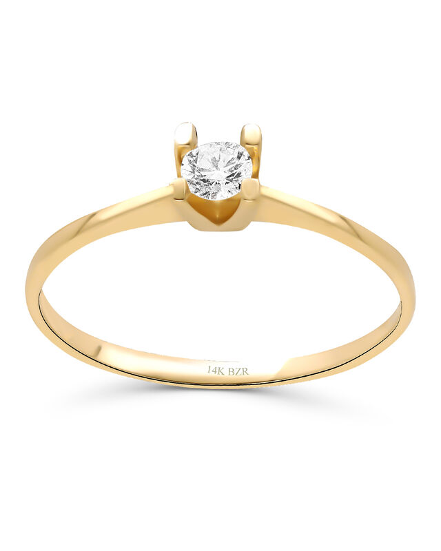 Solitario Amarillo 14k Con Un Brillante De 15 P... image number null