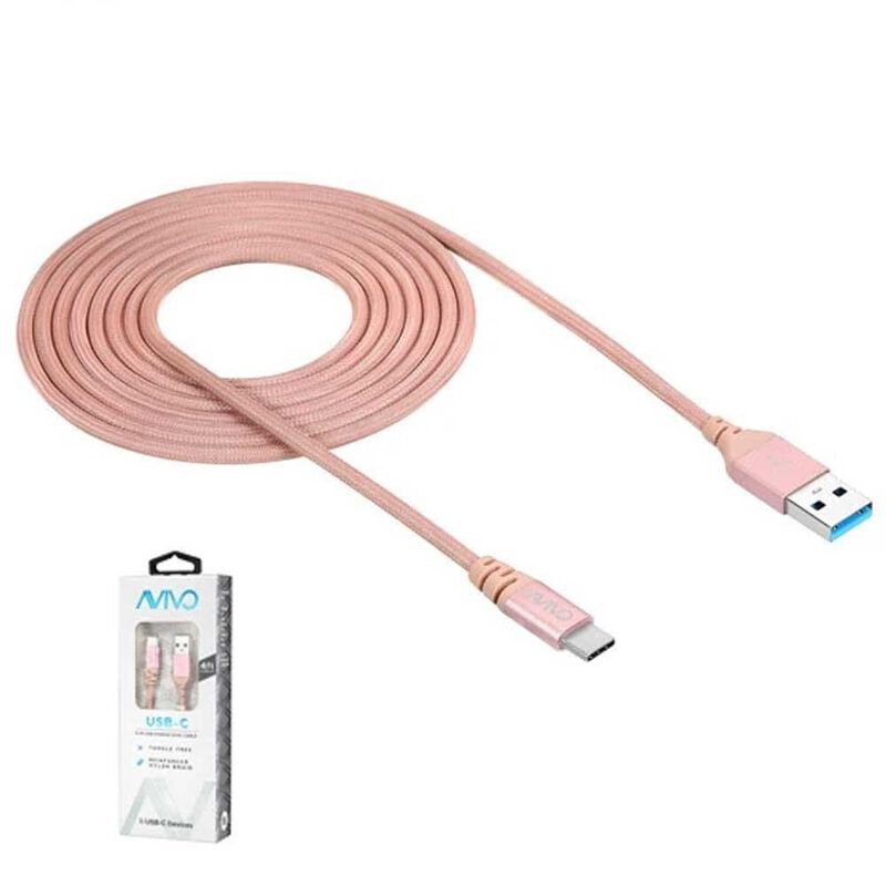 Cable Datos trenzado AVIVO Tipo C - Rosa 1.2m image number null