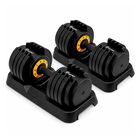 Set 2 Mancuernas Pesas Ajustables 25kg 10 Ajustes Discos Pro Negro Centurfit