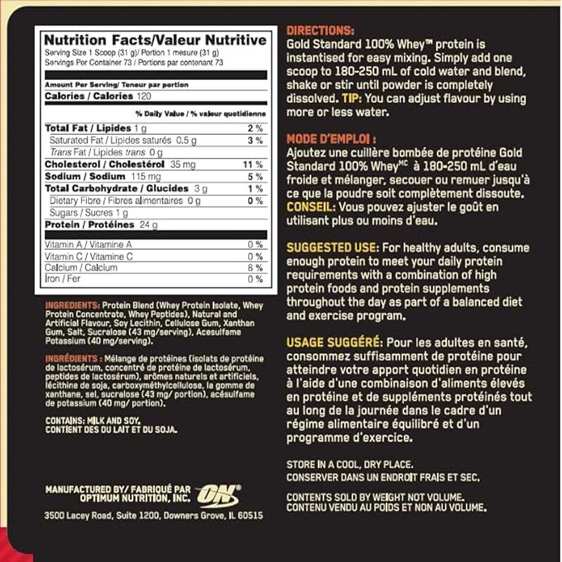 Proteina 100% Whey Gold Optimum Nutrition Choco... image number null