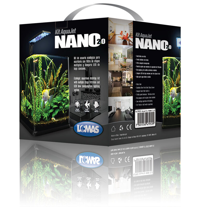 Lomas Nano Cubo Kit de Acuario Ecol&oacute;gico para E... image number null