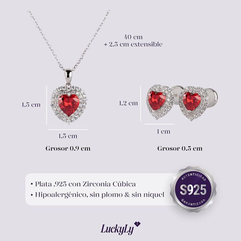 Set de Joyer&iacute;a Aina LuckyLy Plata .925 con Zirc... image number null