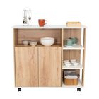 Mesa Auxiliar De Cocina Coralyn Blanco Y Café Claro Virtual Muebles