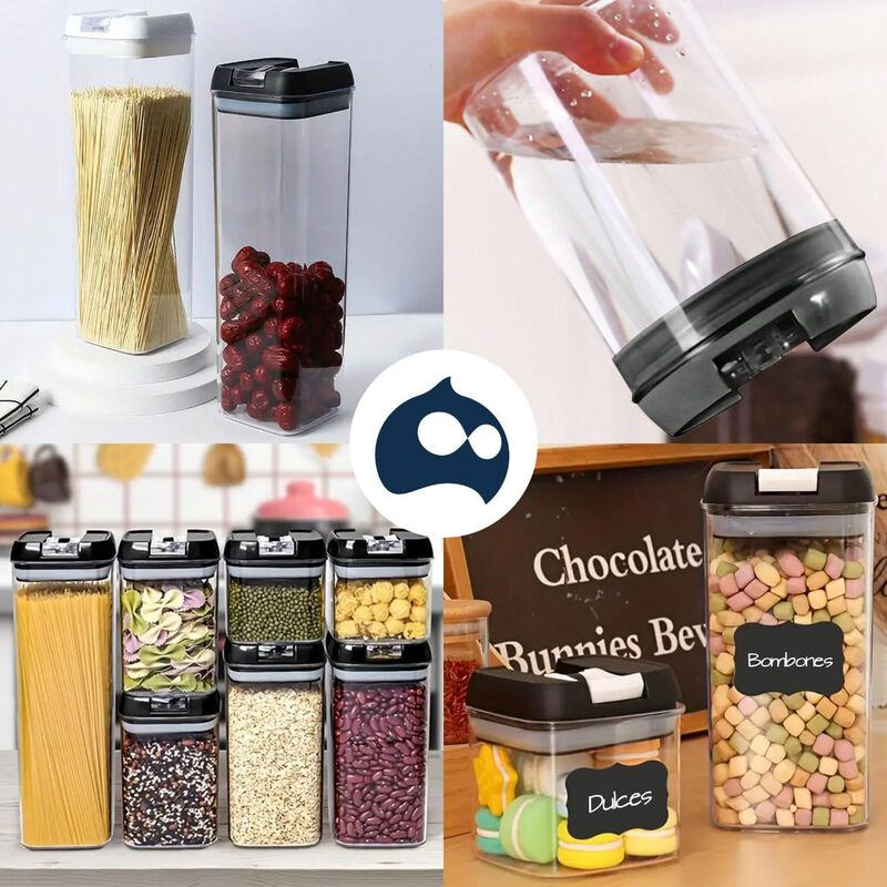 Juego de 14 Recipientes Herm&eacute;ticos para Aliment... image number null