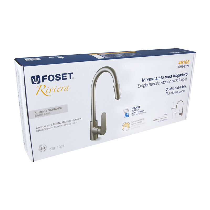 Mezcladora Satín Nariz Retráctil para Fregadero... image number null