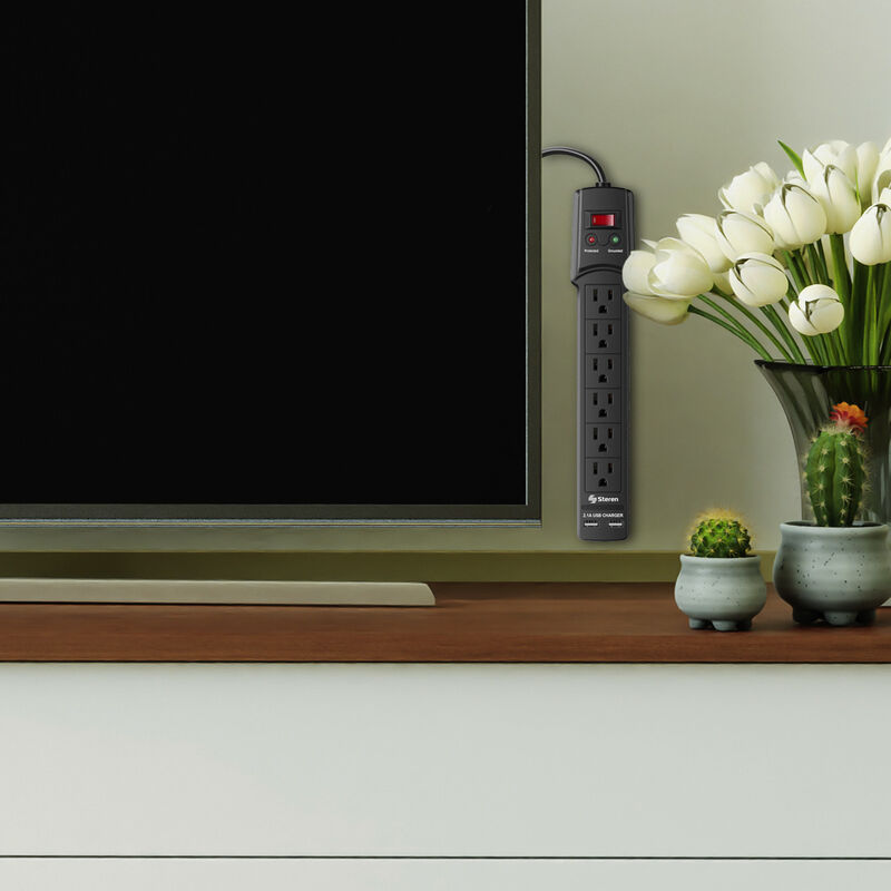 Multicontacto De 6 Salidas Verticales Y Doble C... image number null