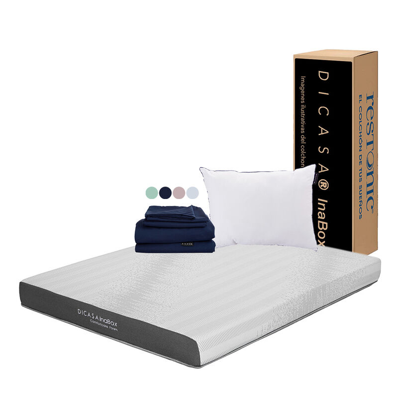 Colch&oacute;n Queen Size Dicasa InaBox + Almohada One... image number null