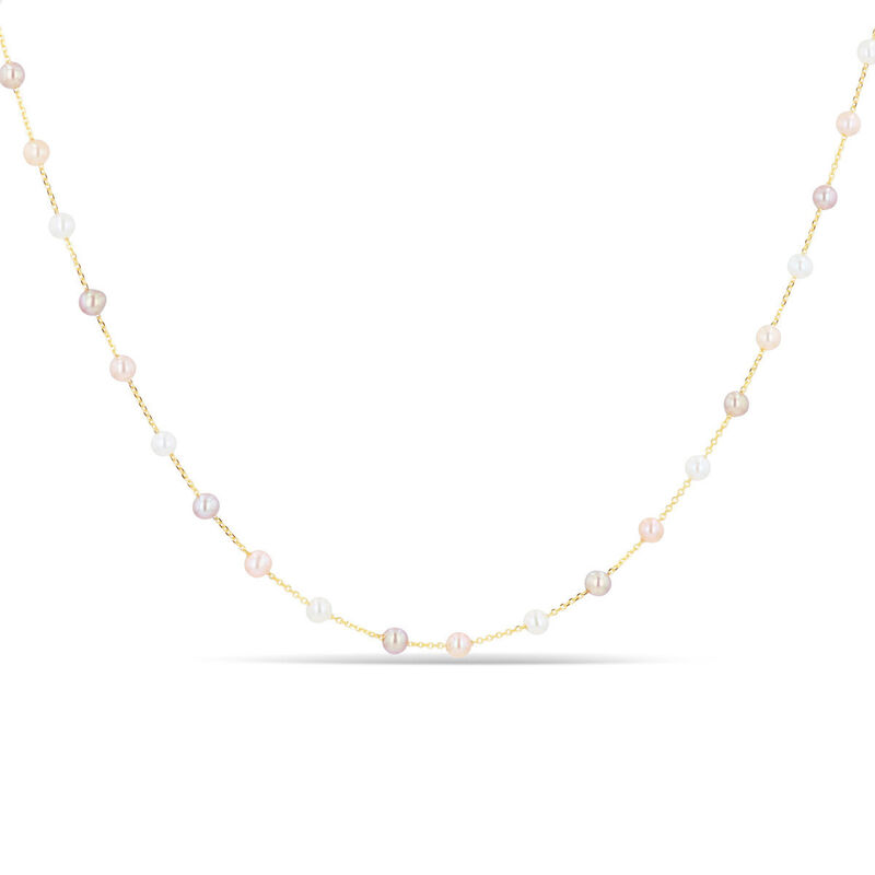 Collar Oro Amarillo 14k Con Perlas Multicolor &middot;... image number null
