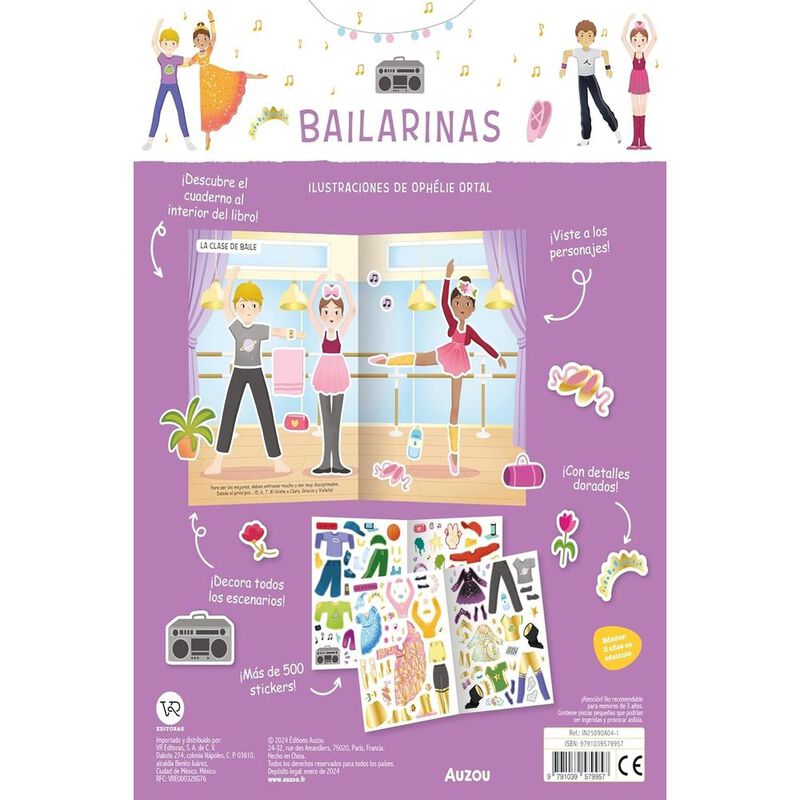 Libro De Stickers Bailarinas, De Auzou Rafael, ... image number null