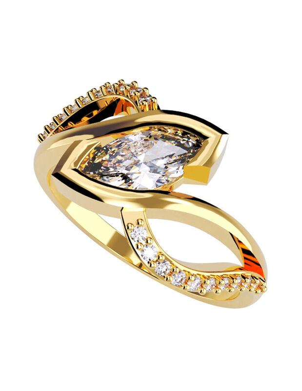 Anillo de Compromiso en Oro de 10K con Circonia... image number null