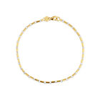 Pulsera De Oro Amarillo Y Blanco 14k 19 Cm | Bizzarro
