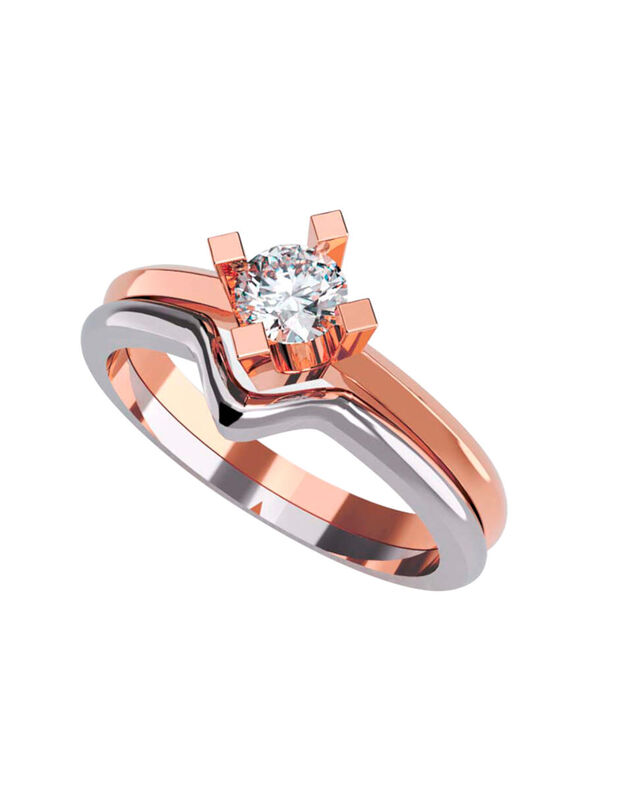 Anillo de Compromiso en Oro de 14K con Circonia... image number null