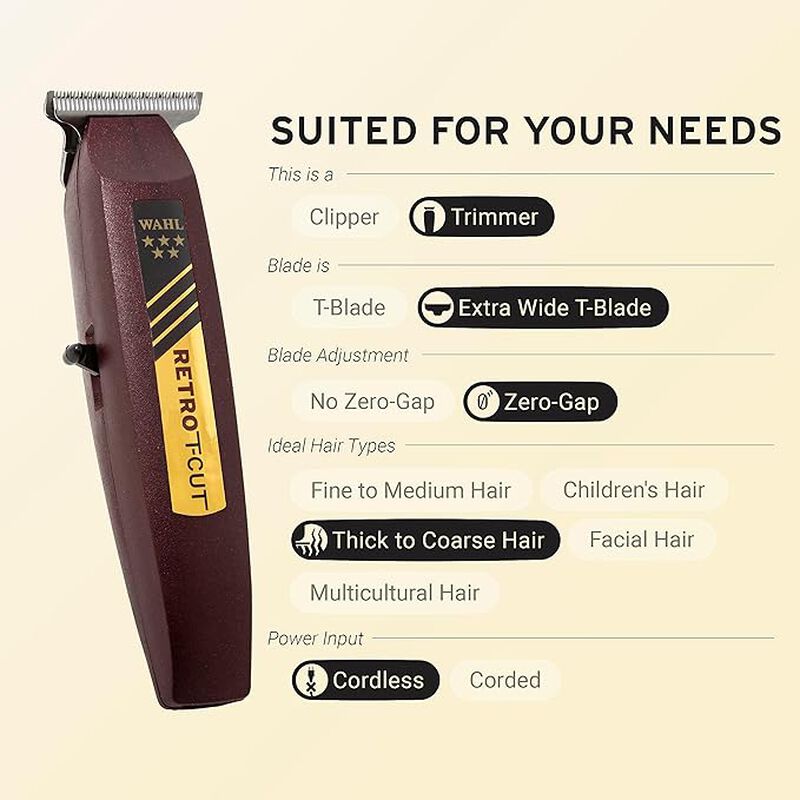 M&aacute;quina Rasuradora Wahl Retro "T" Cut (08412) image number null