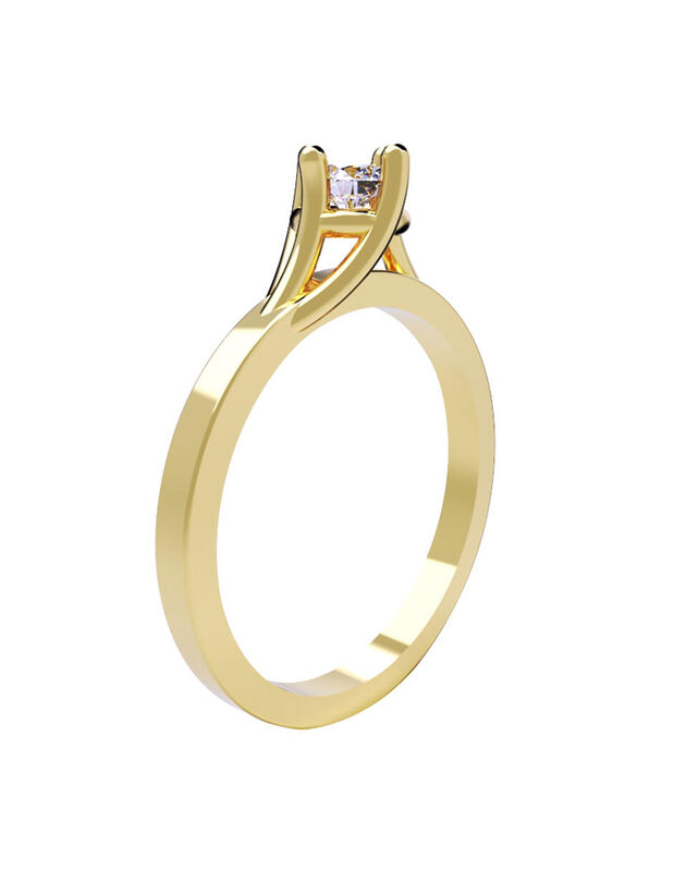 Anillo de Compromiso en Oro de 10K con Circonia... image number null