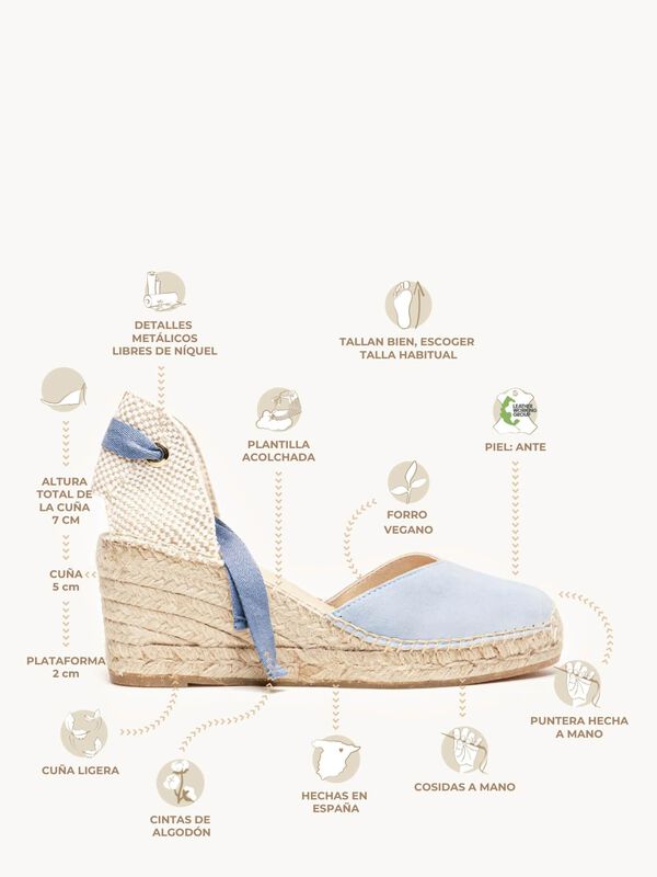 Alpargata de Cu&ntilde;a Media Romero Azul Claro image number null