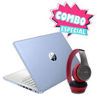 Combo Laptop Hp 14" Celeron 128Gb 4Gb Ram Azul 14-dq6012dx + Audifonos Bluetooth