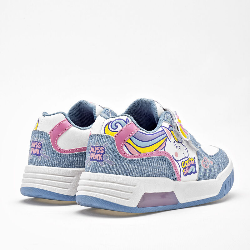 Miss Pink Tenis urbano para ni&ntilde;a blanco azul image number null