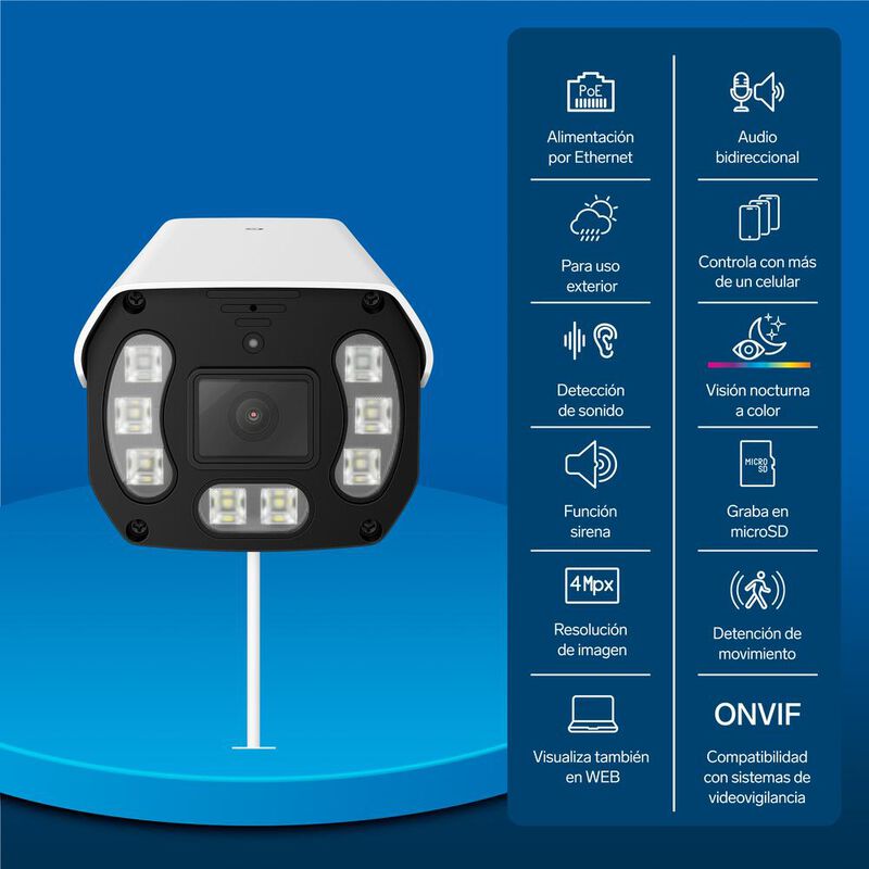 2 C&aacute;maras de seguridad Wi-Fi/PoE de 4 Mpx tipo ... image number null