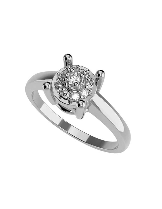 Anillo de Compromiso en Oro de 14K con Circonia... image number null