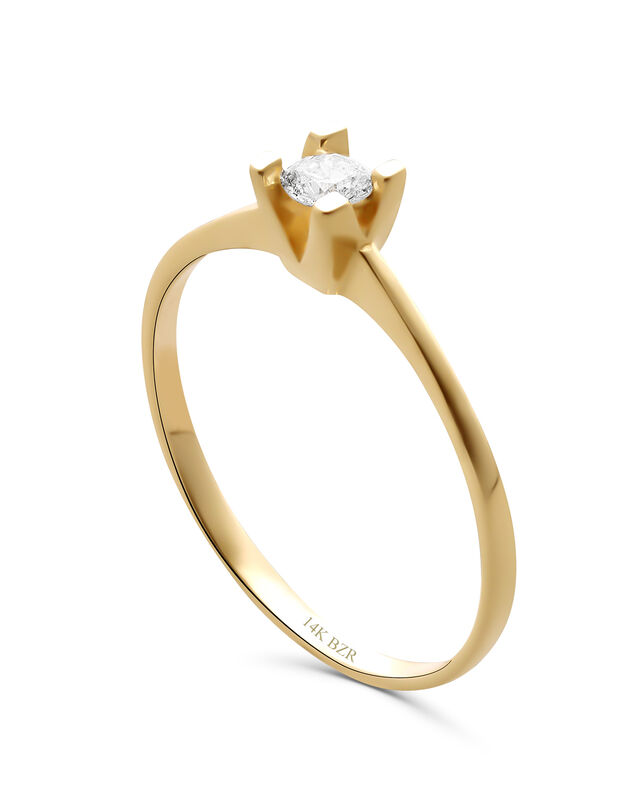Solitario Amarillo 14k Con Un Brillante De 15 P... image number null