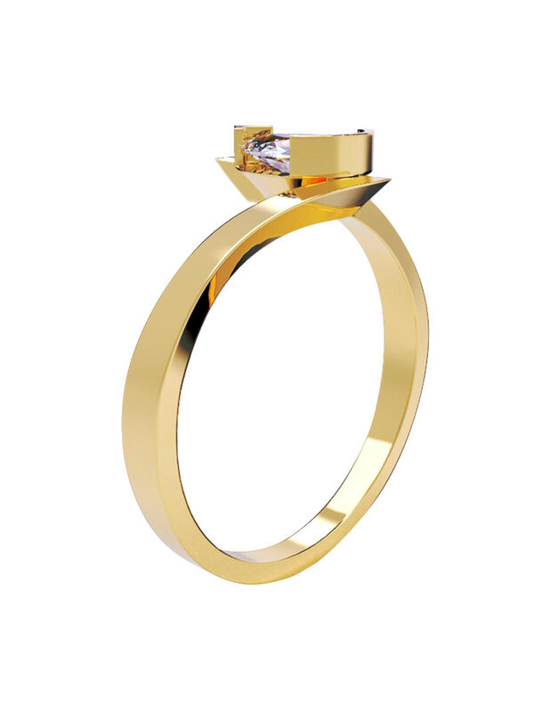 Anillo de Compromiso en Oro de 14K con Circonia... image number null