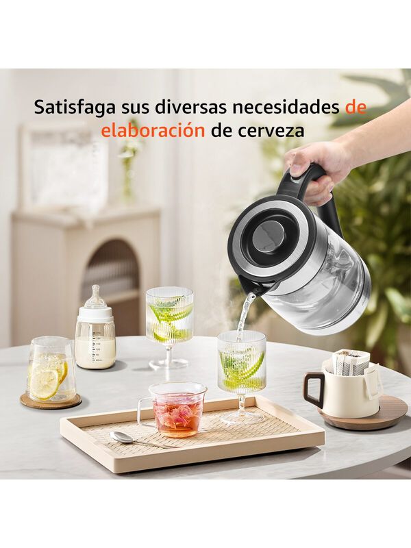 Tetera El&eacute;ctrica De Vidrio Con Infusor 1.7l 120... image number null